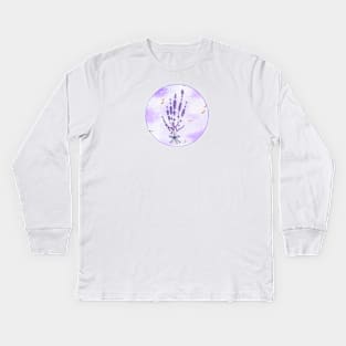 Lavender circle Kids Long Sleeve T-Shirt